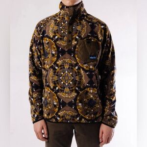 KAVU Teannaway Polar Fleece Pullover, Mushroom Montage, Small